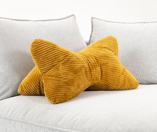 CozyKing Leseknochen XXL 60x30x30 cm Cord Gold Nackenkissen Knochenkissen Nackenrolle Lesekissen Öko-Tex 100 Zertifiziert und 60°C waschbar - Kissen für Nacken, Knie oder Bauch zum Lesen oder Relaxen
