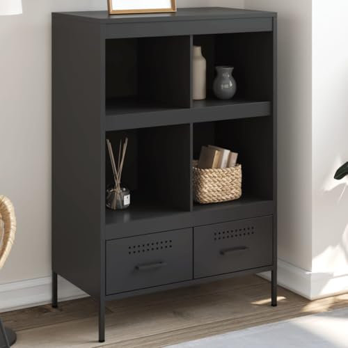 Willood Highboard Schwarz 68x39x101,5 cm Stahl
