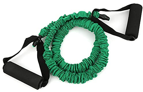 Bandes de résistance tressées, Corde de Traction, Bande d'exercice de Fitness, Ceinture élastique, Yoga, entraînement de Puissance, poignée Confortable (Vert (10 LB))