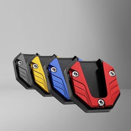 Universal Motorcycle Stand Foot, Motorcycle Side Stand, CNC Aluminium Extension Plate, Side Stand Extension for Motorcycle, Oxidation and Corrosion Protection, Robust Motorcycle Stand - Black