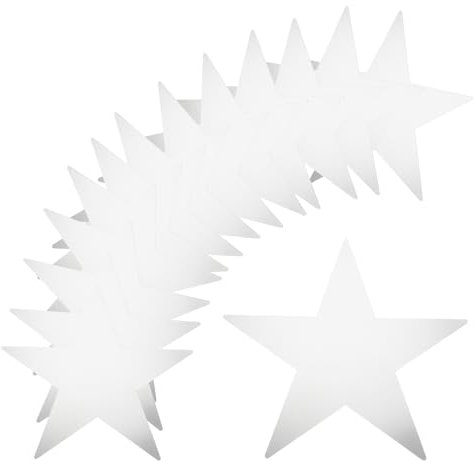 QUARKZMAN 36pz Stelle Argento Ritagli Carta Doppia Faccia Decorazione Stelle in Cartone per Parete della Classe Forniture per Feste Notturne a Tema Cinema, 11 Pollici