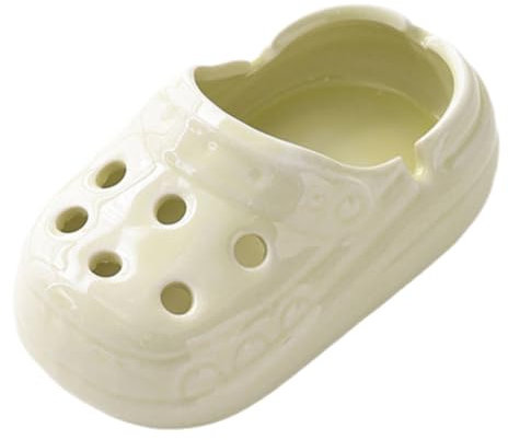 NHQZ Cenicero Personalizado,Forma Crocs,Ceniceros Originales,Cenicero Absorbe Humo,Cenicero Exterior,Accesorios Fumador,Regalo para Fumadores(Blanco)
