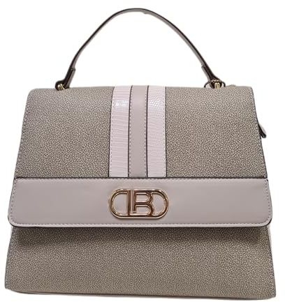 Laura Biagiotti Borsa Donna Linea Tabitha 112-4 Elegante borsa a mano in pelle sintetica con finitura testurizzata e dettagli. (CIPRIA ROSA)