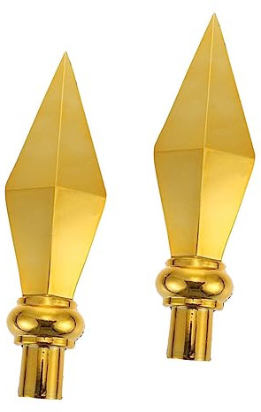 HYTROVE 2pcs Gold Aluminum Flag Pole Toppers Finial Ornaments for Garden and Ceremony, Metal Flagpole Accessories Decorative Flagpole Parts for Outdoor Use