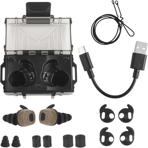 ACEXIER Auriculares tácticos Bluetooth 5.3 con cancelación de ruido, intraauriculares para caza y tiro, protección auditiva (Khaki)