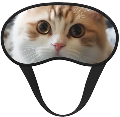 Niedliche Katzen-Schlafmaske, weich, bequem, Augenmaske mit verstellbarem Riemen, Verdunkelung, Augen-Schlafschutz, Abdeckung für Damen, Mädchen, Herren, Reisen, Yoga, Nickerchen, Schichtarbeit