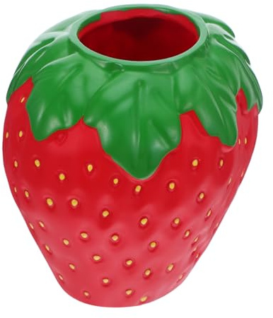 Zerodeko Vase Fraise Moderne Rouge Décoratif Minimaliste pour Table Centre de Table Artistique pour Salon Chambre et Bureau Élément Dambiance Chaleureuse