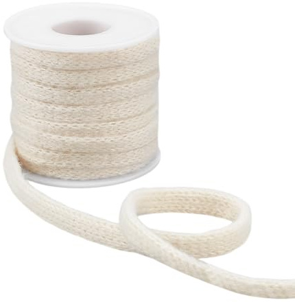 BENECREAT Nastro Tubolare in Colore Old Lace Da 9 m, Tubo In Rete di Poliestere Largo 10mm, Nastri Elastici In Tessuto, Tubi In Rete per Lavori Fai Da Te, Incartamento di Regalo, Fascia Dei Capelli