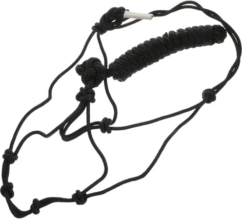 SOPOTUTU Horse Rope Halter and Safety Training Bridle Headstall Lightweight Black Knot Halter for Horses for Riding and Stable Use
