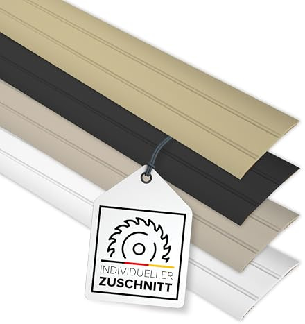 D-TACK Übergangsprofil Alu selbstklebend nach Maß | Breite 37 mm | Flache Übergangsleiste | Abdeckleiste in Handwerkerqualität | Maßanfertigung | Champagner