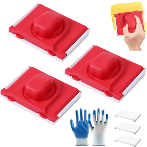 3 Pack Paint Edger Tool, Multifunctional Cutting in Tools for Painting Edge Painting Tool with Replacement Paints Pads and Gloves for Walls and Ceilings