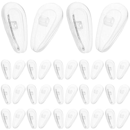 Abaodam Plaquettes Nasales pour Lunettes Lot 50 Paires en Silicone Souple Transparentes Antidérapantes Coussinets Rembourrés Compatibles Montures Universelles pour et Soleil