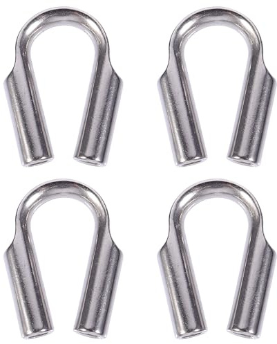 FOYTOKI Guardacabos de Acero Inoxidable 304 para Cuerda, Kit de 4 Piezas Función de Fijación y Reducción de Abrasión, Adecuado para Trabajos Industriales y Marinos