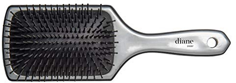 Diane Small Cushion Paddle Brush, 13-Row, Ideal for Medium to Thick Hair, Detangling and Smoothing, Silver