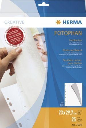 Herma 7578 Fotokarton Fotoblätter 250 Blatt Weiß Mit Schutzblatt 230x297mm