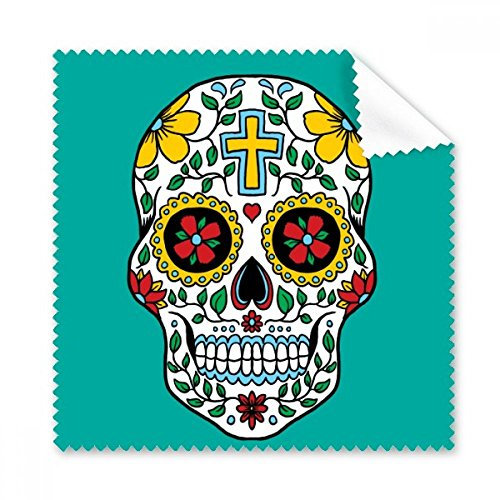 Cirrus Totenkopf Blume Kreuz Mexiko Kultur Illustration Gläser Tuch Reinigungstuch Geschenk Handy-Display von 5 x
