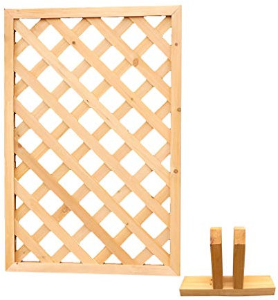 KDDEON Pot à Fleur avec Treillage,Étagère à Fleurs en Bois Grille,Escalade Support Pot de Fleur Clôture en Plein Air Garde-Corps,Étagère pour Plantes Intérieur Écran Partition,avec La Base Stentée