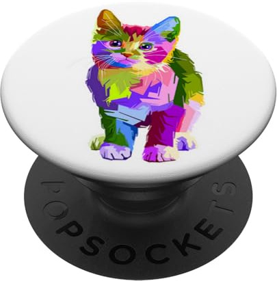 Cat Kawaii Cute Kitten Pop Up Stand Phone Grip Rainbow Cat PopSockets Adhesive PopGrip