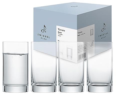 Zwiesel Glas Allround Trinkglas Tavoro (4-er Set), vielseitige Trinkgläser, spülmaschinenfeste Tritan-Kristallgläser, Made in Germany (Art.-Nr. 122416)