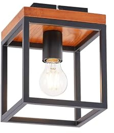 Lindby Ceiling Light Miravi dimmable (Modern) in Black Made of Wood for e.g. Living Room & Dining (1 Light Source, E27) from Ceiling lamp