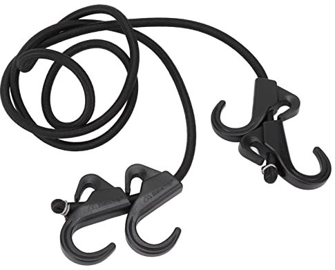 Buachois Gepäckspanner 1,6 Meter 7mm Durchmesser Expander mit Haken, POM Material, Schwarze Camping Gepäckträger ​Spanngurt für Gepäckbund, Frachttransport und Kontrolle