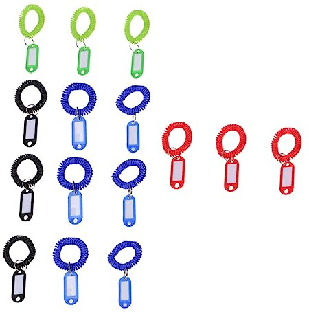 Ciieeo 22pièces Bracelet Spiralé Extensible Et Porte-clés Spiralé Avec Carte Blanche Pour Identification Comme Bracelet Pour Badge Identification