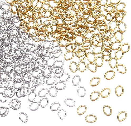 UNICRAFTALE 300 STK 2 Farben 304 Edelstahl Offene Biegeringe 4 mm Ovale Biegeringe Schmuck Zubehör Für Schmuckherstellung DIY Handwerk Ohrringe Armbänder Anhänger Halsreifen Und Schlüsselanhänger