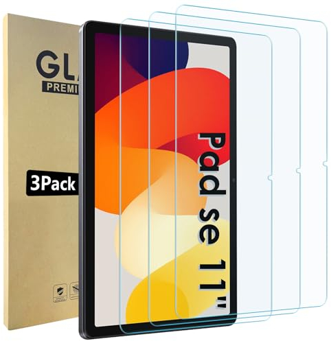 Bigqin 3 Piezas Protector Pantalla Compatible con Xiaomi Redmi Pad SE 11 2023, 2.5D No Bubble HD Anti-Huella Cristal Vidrio Templado Compatible con Redmi Pad 11 Pulgadas