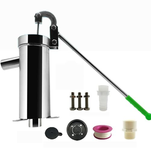 LENDISIY Schwengelpumpe Edelstahl, Handschwengel Pumpe Haushalt Manuelle Wasserpumpe Brunnen Seglerpumpe Gartenpumpe Handpumpe Wasserpumpe