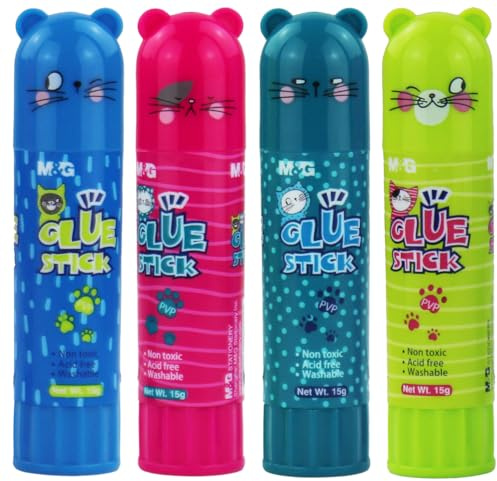 Pegamento en barra, barra adhesivo, pegamento seguro para niños, barra de pegamento para manualidades 15g (color surtido)