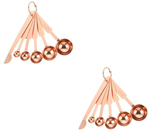 Amosfun 2 Set Cucchiaio Dosatore in Acciaio Inossidabile Misurazione Della Cottura Graziosi Cucchiai Dosatori Cucchiai Di Misurazione Cucchiai Dosatori Riutilizzabili Cucchiaino Rose Gold