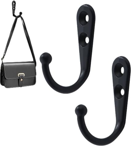 Fc'Noqgn Confezione di 2 Supporti per Tende in Metallo Nero Supporto per Tende a Parete Supporto a U per Tende Supporto per Tende Ganci per Tende Supporto per Tende Decorativo