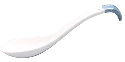 WATIIFUFU 1pc Japanese Ceramic Ladle Spoon White Tableware for Home Restaurant Hotel Use Curved Handle for Easy Serving for Soup Rice Soy Sauce More for Housewarming