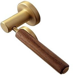 Kit de herrajes para puerta de granero de latón macizo con palanca de bloqueo silencioso, manija interior de nogal negro, cerradura antirrobo, herrajes para muebles para dormitorio, funcionamiento