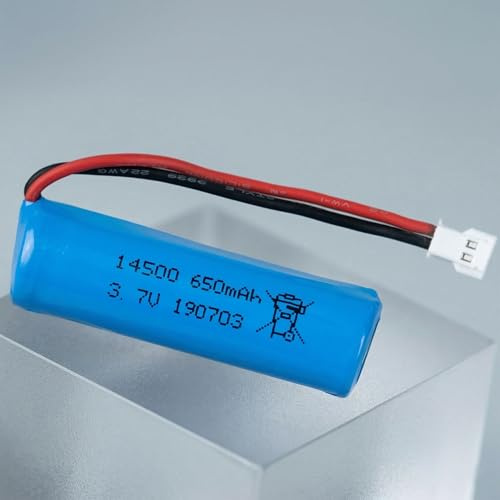 Langlebiger Li-Ion 14500 Akku 3.7V 650-mAh Molex 2P 2.0 Stecker, kompatibel mit RC Modellen, Stunt-Car, Boot, Auto, Bagger, Walkera, H116, H118, Amewi 26109 Fairplay, Mieryd 1810, Spielzeug-Fahrzeuge