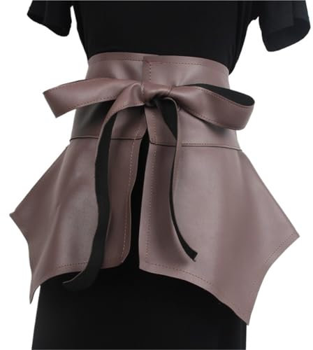 YDYAENIO Frauen Kummerbunds Rüschen Rock Taille Abdeckung Verband Dekoration Hemd Kleid Retro Breiten Gürtel Bund Grün Schwarz für Kleider und Blusen(Color 5)