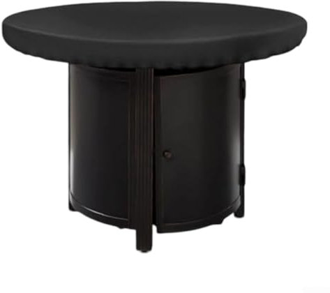 Copertura per barbecue da esterni, rotonda, impermeabile, resistente, in tessuto Oxford 420D, con coulisse, per tutte le condizioni atmosferiche, colore nero (100 cm)