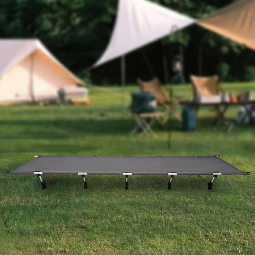 Faltbares Campingbett Klappbar Campingbet Tragbares Klappbett Aluminiumlegierung Ultraleichtes Feldbett Tragbares Schlafbett mit Tragetasche 190*65*15cm für Outdoor, Reisen Tragfähigkeit 150kg