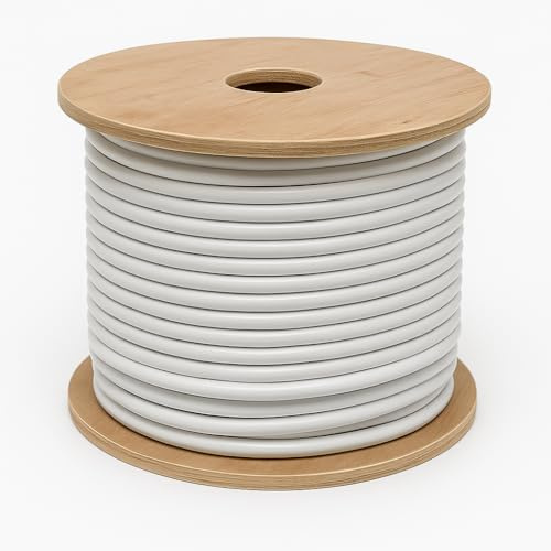 Cavo Coassiale Antenna TV SAT 15 m – Cavo 17VAtC Classe A in PVC Bianco – Acciaio Ramato CCS/AL – CPR Eca – per DVB-S2, DVB-T/T2, DVB-C e Radio – Bobina – LEMAG SRL