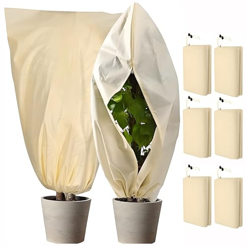 KYFGDLA Protección invernal para plantas exteriores, 6 unidades, 80 x 120 cm, tienda de invierno para protección de plantas con cremallera, protección de invierno para plantas en macetas, olivos
