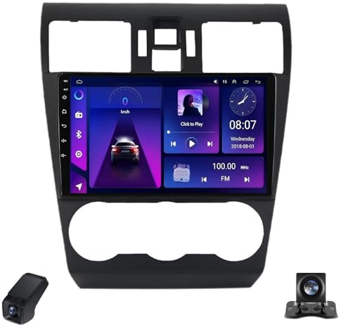 Double Din Car Radio 2K Touchscreen for Subaru Forester 4 SJ 2012-2015 Car Stereo 9-inch Multimedia Player/CarPlay/AndroidAuto/Bluetooth/GPS/FM/AM/RDS/DSP/WIFI/Rear View Cam/ADAS DVR(B,C30Pro)