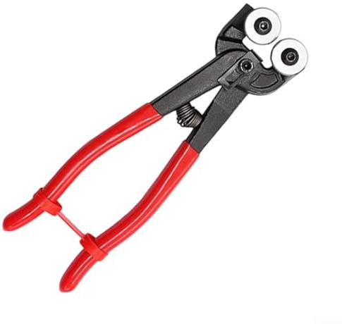 Ergonomische Fliesenschneidezange mit weichem Griff und Sicherheitsverriegelung für präzises Formen von Wand, Bodenfliesen, Marmor, Stein, Glas, 20,3 cm, robuste Stahlkonstruktion (Doppelradzange)