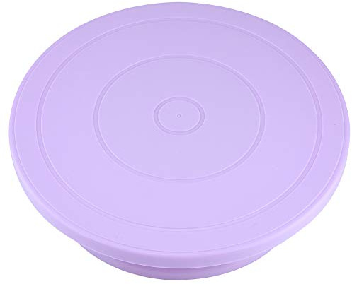 YDuupxe Tårtdekorerande Skivspelare, Roterande Plastställ Av Livsmedelskvalitet med Matt Plattform för Jämn Frosting, 11 Tums Professionell Tårtsnurra för Bagare Kockar Restauranger (Purpur)