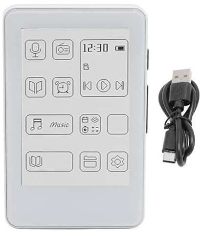 Sunydog MP3 Player 2.7in Ink Screen HiFi Sound Type-C Charging Electronic Book 5.0 for Travel Portable White
