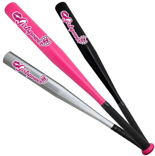 Baseballschläger Girlspower aus Aluminium I Rutschfester Griff I 26 Zoll Alu Softball Schläger (Pink)