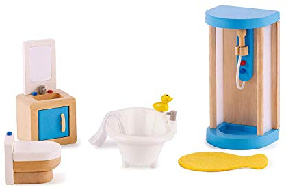 Hape Bathroom | Wooden Toy Bathroom Set | Dolls House Accessories | For 3 Years +