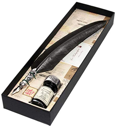 Regalos007 Antikes Schreibset mit Vogelfeder und Tintenfeder