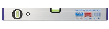 rabo - Aluminio nivel de burbuja magnéticaProfi-M ajustable, a prueba de golpes, anodizado natural, la precisión de 0,5 mm/m, peso 630G / M, longitud 120 cm