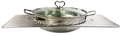 AKTIONA Edelstahl Grillrost 54 x 34 cm Expert + Edelstahl Wok + Griffe + Ø 29 cm herausnehmbaren runden Grillrost passend für Buschbeck u.a. Grill Gasgrill Grillkamin Hersteller Herstellung