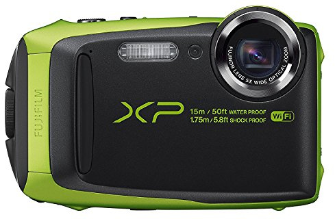 Fujifilm FinePix XP125 Shock & Waterproof Wi-Fi Digital Camera, Black/Lime